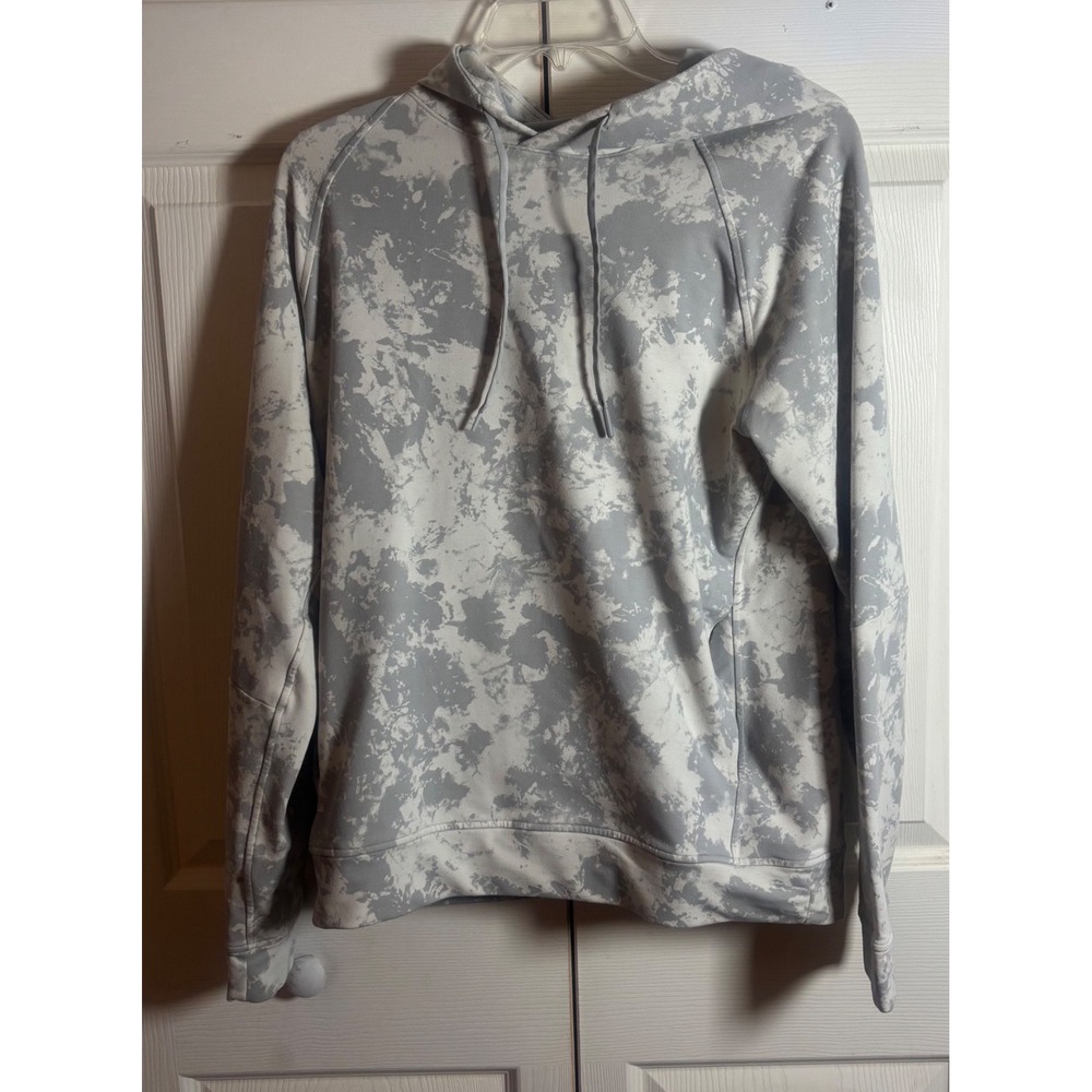 Lululemon City Sweat Pullover Hoodie Grey White Tie Dye Marble Mens M